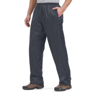 mosingle Men's Waterproof Trousers Lightweight Breathable Rain Overtrousers Windproof with Zip Pockets