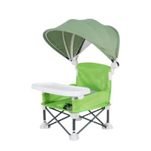 Toddler Camping Chair | Toddler Booster Seat for Dining Chair | Folding Camping High Chair for Baby | Portable High Chair with Tray & Parasol | Baby Beach Travel Chair for Toddler 3-36 Months