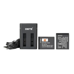 DSTE 3.7V Power Battery LB-015 (2-Pack) Replacement Battery and Dual Charger Compatible for Kodak WPZ2