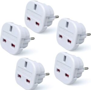 European Travel Adapter XSO - 5-Pack: Convert UK to EU for France