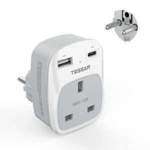 UK to European Travel Plug Adapter