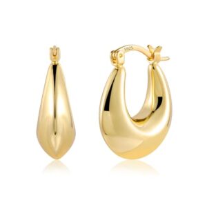 KISSPAT Chunky Gold Silver Hoop Earrings for Women
