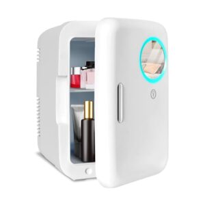 ARTETHYS Mini Fridge for Bedrooms 4L Skincare Beauty Makeup Fridge with LED Mirror Cosmetic Small Fridge for Home Office Skin Care
