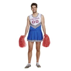 Lizzy Cheerleader (One Size) Adult Fancy Dress Costume | Unisex Novelty Stag Party Funny Costumes for men