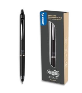PILOT - Frixion Ball Zone Black in Gift box - Premium erasable retractable pen with thermosensitive ink - Refillable and ergonomic roller pen - Black ink - Medium tip