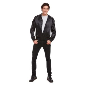 Lizzy 50s Black Mens Jacket (One Size) Adult Fancy Dress Costume | Party & Carnival Rock Star Concert Singer Party Dress Up Costume