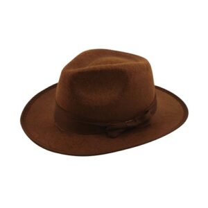Lizzy Brown Explorer Hat (Adult) | Indiana Jones Style Hat Cowboy Western Fedora Explorers Adults TV Film Fancy Dress Costume Accessory