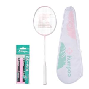 KUMPOO Badminton Racket 5U Lightweight Badminton Racquet: Full Carbon Fiber Badminton Racket with Great-Performance & Balance