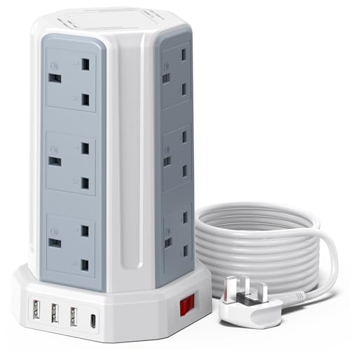 AODENG Tower Extension Lead with USB Slots 5M