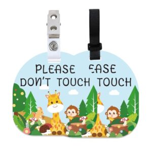 PLIGREAT 2 Pack Please Dont Touch Baby Signs Hanging Tags for Baby Carrier Stroller Car Seat Carrycot Decor Newborn Baby Girl Boy Preemies Baby Shower Gifts No Touching Baby Reminde