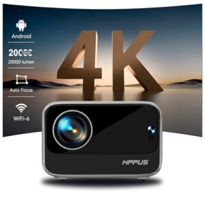 [Auto Focus/Keystone]HIPPUS Projector with WiFi 6 and Bluetooth