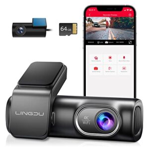 LINGDU LD01 4K Dash Cam with 5G WiFi Free 64GB TF Card