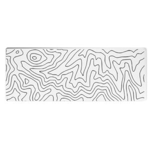 White Minimalist Topographic Large Mouse Mat