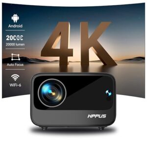 [Auto Focus/Keystone]HIPPUS Projector with WiFi 6 and Bluetooth
