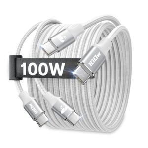 USB C to USB C Charger Cable 2M 2Pack 100W 5A Fast Charging USBC to USBC Cable Fast Charge USB Type C to C Cable Lead for iPhone 15 Pro Max