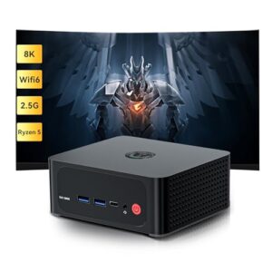 TRIGKEY Mini PC 6C 12T Mini Computer AMD Ryzen 5 6600H（Up to 4.5GHz） 16G DDR5 4600MHz+500GB NVME PCIE4.0 SSD Micro PC | 6Core 1900MHz HD HD| WIFI-6 | BT 5.2 | HDMI+DP | Type-C | USB 4.0/3.2