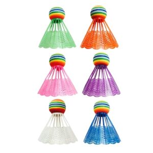 Dmuzsoih Badminton Ball - Hit-Resistant Badminton Toy Balls - Rainbow Ball Head Colorful Nylon Shuttlecocks For Youth Players Indoor And Outdoor Play