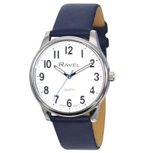 Ravel Plus - Extra Long Life Unisex Everyday Watch with Microfibre Leather Strap - Japanese Analogue Quartz - RP