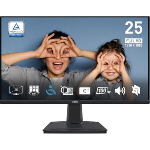 MSI PRO MP251 24.5 Inch Full HD Office Monitor - 1920 x 1080 IPS Panel