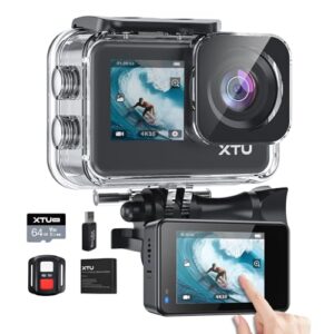 XTU Action Camera 4K30FPS 20MP with 64GB Micro SD Card WiFi 40M Waterproof Underwater Camera