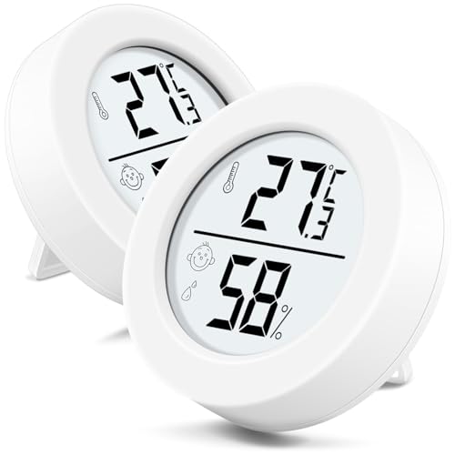 Room Thermometer Hygrometer: 2-Pack Digital Indoor Thermometer for Home Office Climate Monitoring - Accurate Temperature and Humidity Meter for Bedroom