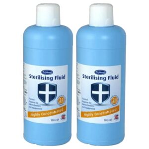 Zopper 2 x Dr. Johnson's Highly Concentrated Sterilising Fluid 1 Litre Each Ensuring Hygiene with Baby Bottle Cleaner Cold Water Steriliser for Ultimate Cleanliness