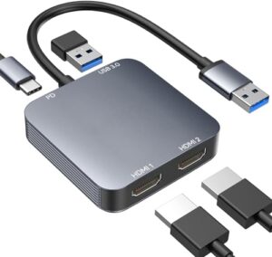 ABLEWE USB 3.0 to Dual HDMI Adapter with USB 3.0 Port