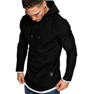 Mens Short Sleeve Hoodie T-Shirt-Leisure Fitness Short Sleeve for Me