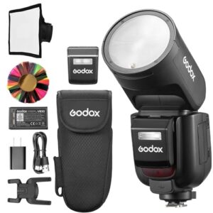 Godox V1Pro N Round Head Camera Flash 2.4G X Wireless HSS 76Ws i-TTL Li-ion Round Head Camera Speedlight With External Flash SU-1 For Niko