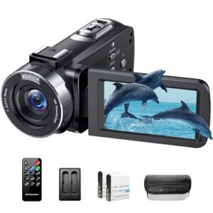 Video Camera Camcorder 4K 42MP 18X Digital Zoom IR Night Vision YouTube Camera Recorder for YouTube 3.0" 270° Rotating Screen Vlogging Camera YouTube with Batteries