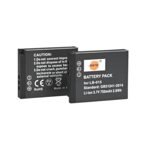 DSTE 3.7V Power Battery LB-015 LB 015(2-Pack) Replacement Battery Compatible for Kodak WPZ2