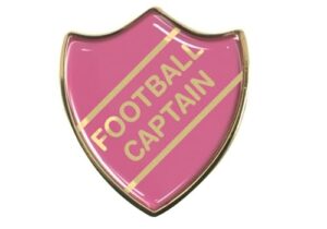 Football Captain Pink School Shield Badge