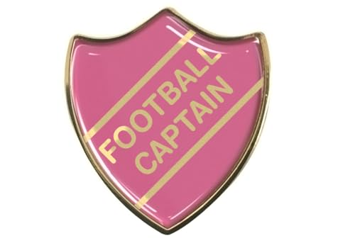 Football Captain Pink School Shield Badge