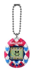 BANDAI Tamagotchi Original Argyle Heart Shell | Tamagotchi Original Cyber Pet 90s Adults And Kids Toy With Chain | Retro Virtual Pets Are Great Boys And Girls Toys Or Gifts For Ages 8+