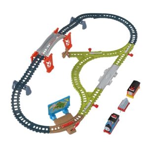 Thomas & Friends Train Set Talking Thomas & Brake Car Bruno Track Playset with Phrases & Sounds for Kids Ages 3+ Years