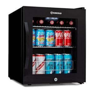 Subcold Ace50 LED Touch Control Beer Fridge With Glass Door | Premium Drinks & Wine Mini Fridge | Black Alu Handle