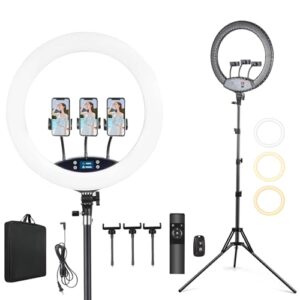 JCOTTON 19 inch Ring Light with Tripod Stand & Phone Holder