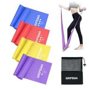 GRIFEMA GA5002 Resistance Bands [Set of 4] 1.8m Exercise Resistance Bands Set Women and Men