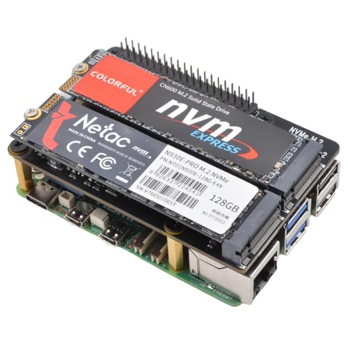 Geekworm X1004 Dual M.2 NVMe SSD Shield PCIe Peripheral Board for Raspberry Pi 5