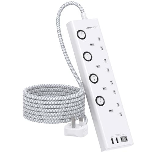 Extension Lead with 4 USB Slots(2 USB C)