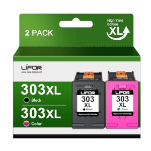 303XL 303 XL Ink Cartridges Black and Colour High Yield Replacement for HP 303 Ink Cartridges Combo Pack for HP 6200 6230 7100 7134 7234 6234 6220 7830 7130 (2-Pack)