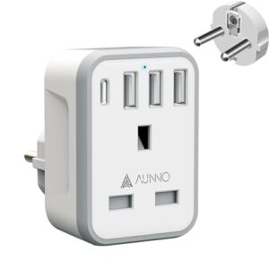 AUNNO UK to European Plug Adapter