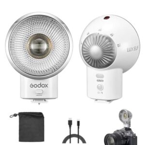 GODOX Lux Elf Retro Camera Flash GN6 ISO 100 CCT 6000K±200K with S1/S2 Optical Control for Sony Canon Nikon Fuji Panasonic Olympus Cameras