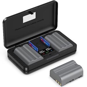 EN-EL3E (2200mA) Camera Battery Multifunctional Charger Set (Including Two Batteries) Compatible with Nikon D700