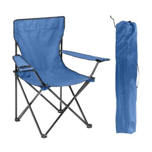 ZOPPER Camping Chair - Blue Portable Folding Chair with Cup Holder Compact & Lightweight Garden and Other Occasional Outdoor Use Ideal for Caravan trips