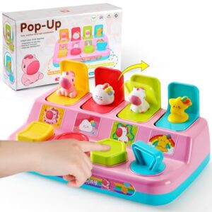 Winstico Baby Pop Up Toy for 9 12 18 Months Girls Gifts-Unicorn Cause and Effect Toddlers Toys for 1 Year Old Girls- Educational Interactive Toy-Gifts for Baby Toys Age 18 Months+ Girl & Boy