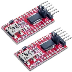 UMTMedia 2pcs FT232RL Mini USB to TTL Serial Adapter Module FTDI Chip 3.3V - 5.5V FT232R Compatible With Arduino And Raspberry Pi