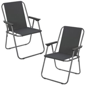 URBNLIVING Garden Patio Metal Folding Spring Deck Chairs Are Perfect For Camping