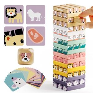 TOP BRIGHT Wooden Board Game For 3 4 5 Years Old - Tumble Tower Kids Toys For Boys Girls Age 3-9