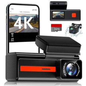 Dash Cam Front and Rear 4k & 1080P Car Camera Dash Cam with WiFi